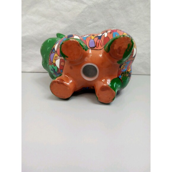 Mexican Piggy‎ Bank Hand Painted Vibrant colors 7X5X4 - Picture 6 of 10